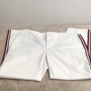 🆕 TOMMY HILFIGER “Hampton” Stretch  Twill Stripe Pants Straight Leg Mid Rise